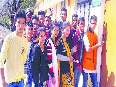 Students in college Balwakot lockout